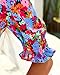 BTFBM Summer Blouses for Women Dressy Casual 2026 Fashion Spring Tops Floral Boho V Neck Puff Short Sleeve Top Shirts(Floral Black Multi, Large)