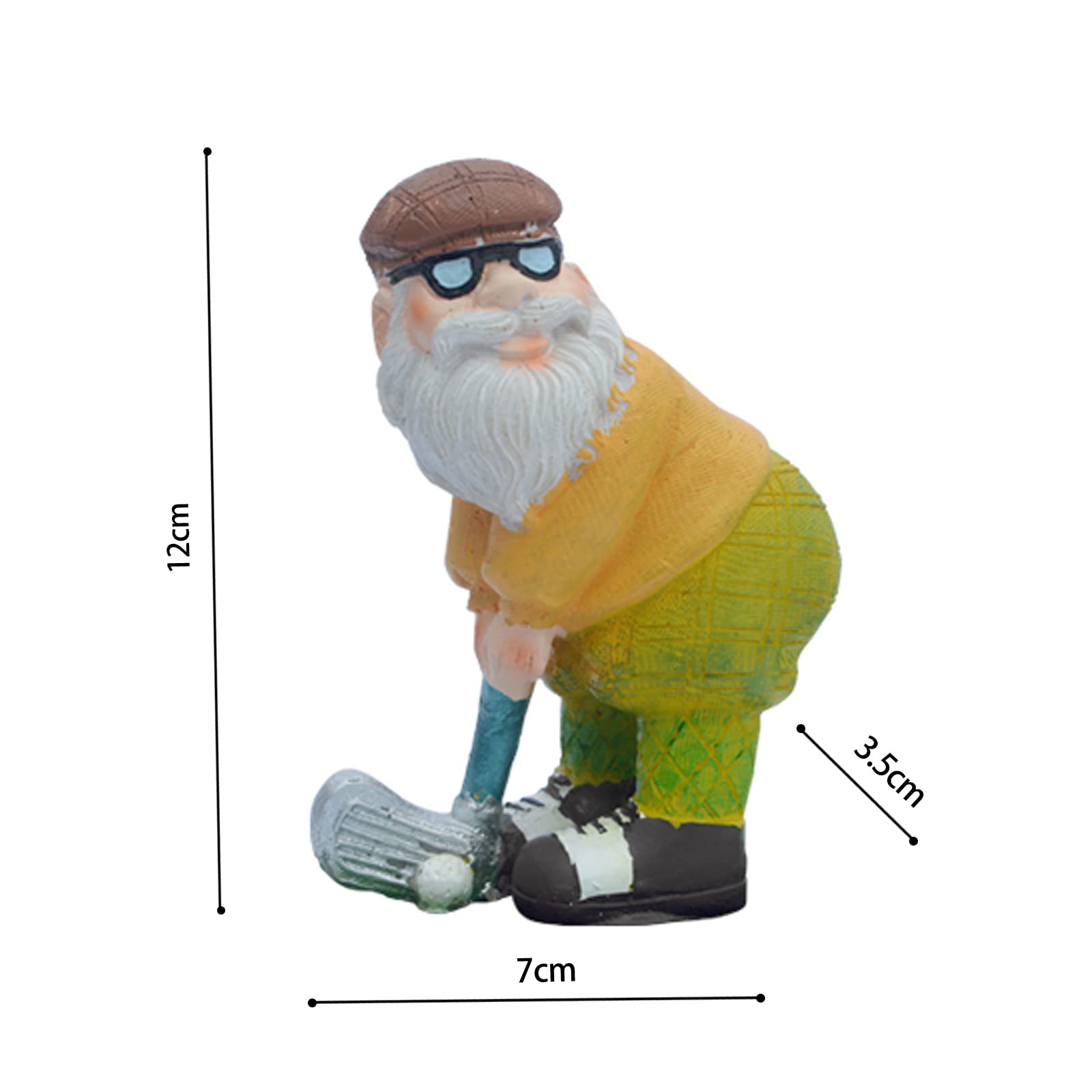 Design Toscano Gartenzwerg 'Bigey Burt' – 30 Cm, Polyresin, Bunt, Lustiger Golf-Zwerg