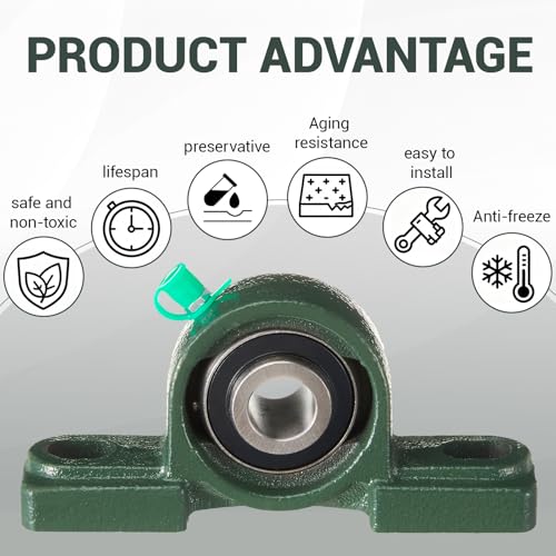 Image of Gisafai 8 Pcs UCP202-10 Pillow Block Bearing with 5 /8 inch Bore Flange Mounted Pillow Block Ball Bearing Self Alignment Cast Iron Housing Steel Unit for Industry, Green