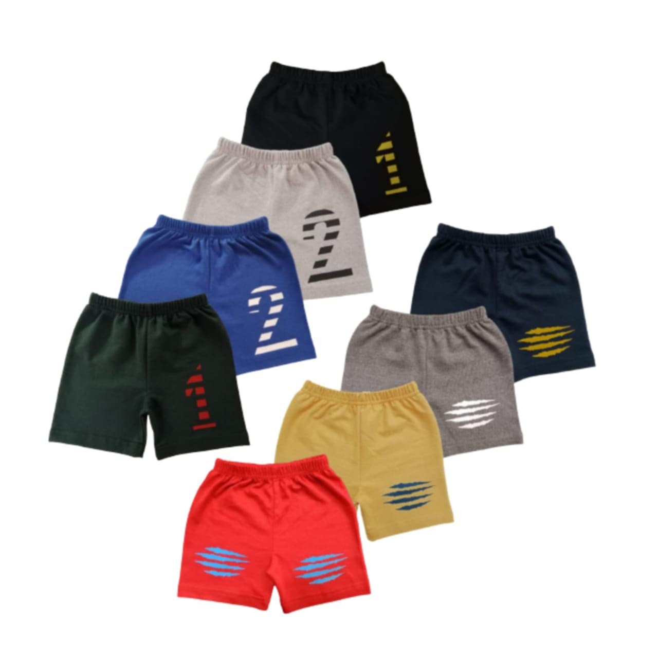 Short for Boys & Girls Cotton Blend (Multicolor, Pack of 8)-image-33
