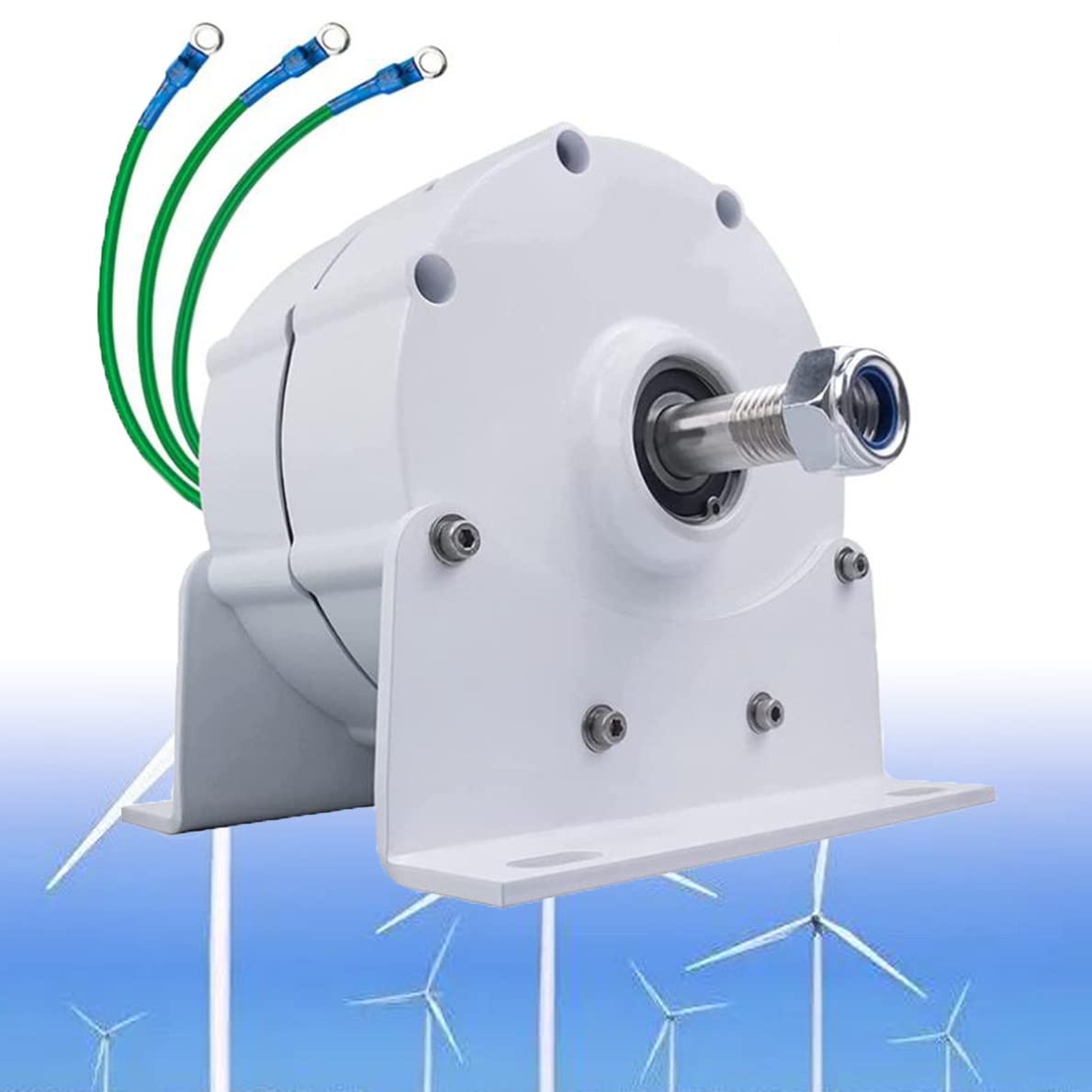 Windkraftanlagen-Generator 10000W 12V Hochleistungs-Wechselstromgenerator mit niedriger Drehzahl, getriebelos, Permanentmagnet, mit Sockel für Wind- und Wasserkraftanlagen