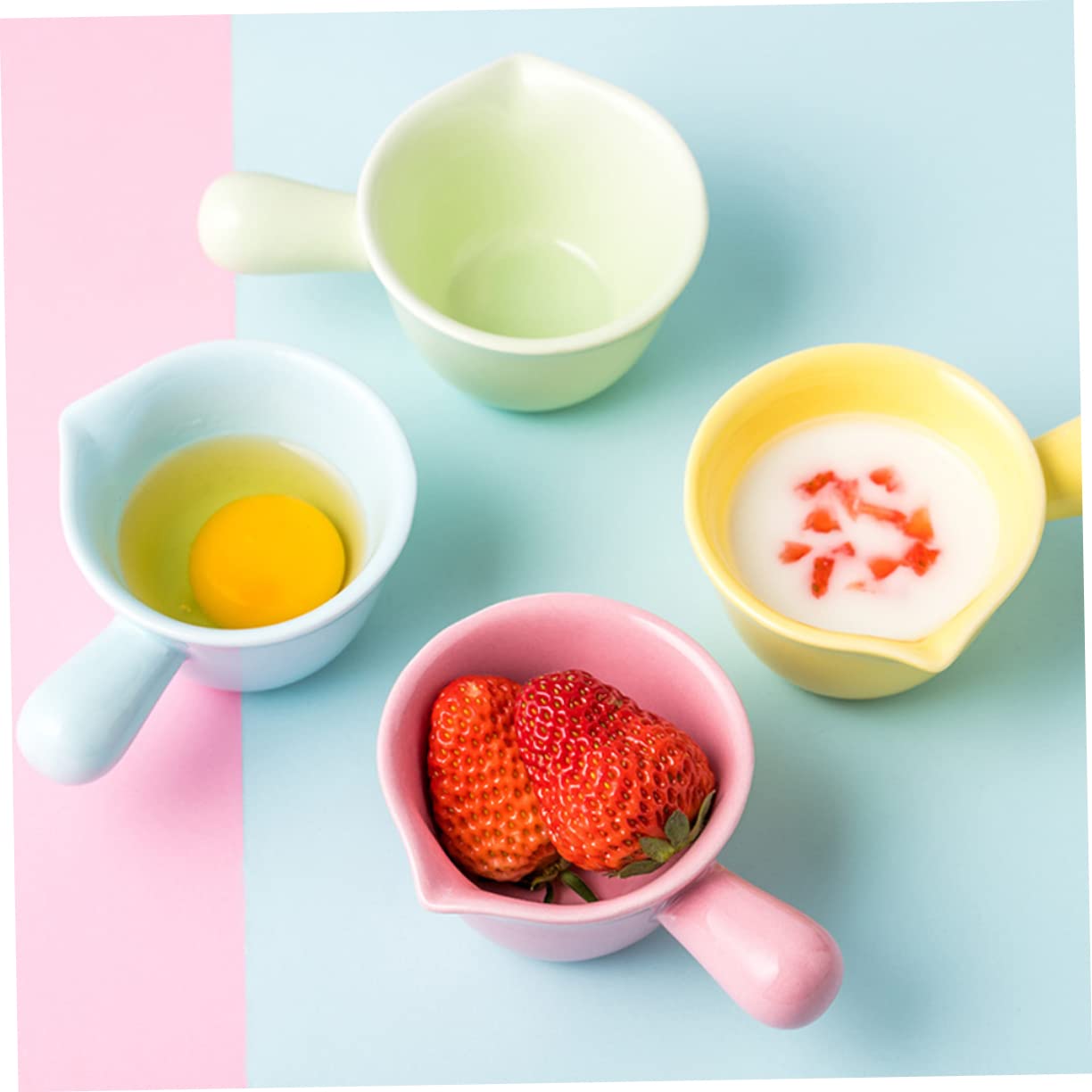 FUNOMOCYA Ceramic Cookware Condiment Plate Mini Saucepan Syrup Pour Jug Microwaveable Cooking Pot Big Cereal Bowl Porcelain Sauce Pitcher Sauce Serving Dish Coffee Creamer Porridge Pot Green