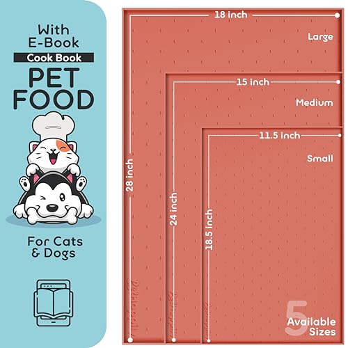 image for PetHappily Dog Food Mat - Raised Edges Dogs Mat for Food and Water Pre