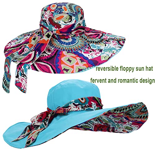 Sombrero de sol reversible con ala grande para mujer miniatura 5
