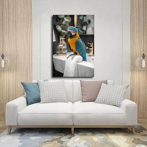 Impression sur toile oiseau tropical avec finitions de qualité 40x60 - 5