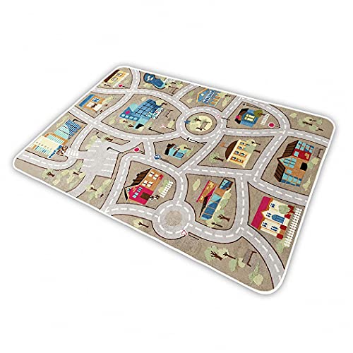 Image of Kid Rug Carpet Playmat for Toy Cars and Train,Play Area Rug with Rubber Backing,Fun Throw Rug,Ideal Gift for Children Baby Bedroom Play Room(80x120cm /32x47in) Y1