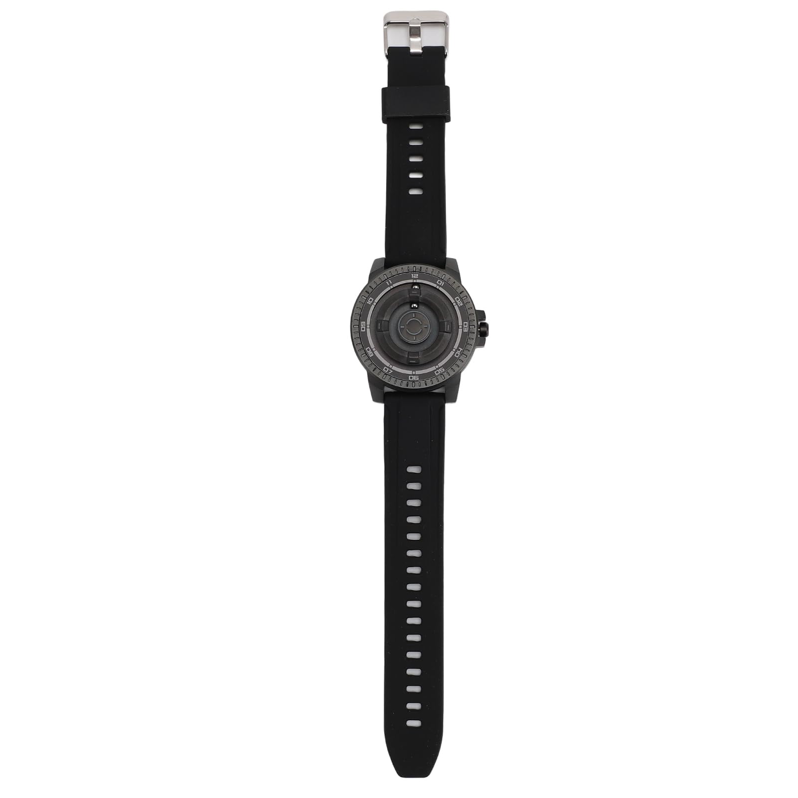 Pilipane Mataje de suspensión magnética Innovador Reloj de muñeca de Cuarzo Impermeable fría para Parejas Diseño Unisex de Concha Negra con caparazón Fuerte y Pantalla sin Espejo 41 mm
