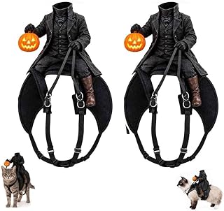 2 Packs 2027 new Light-Up Headless Horseman Pet Costume, Pumpkin Rider Harness