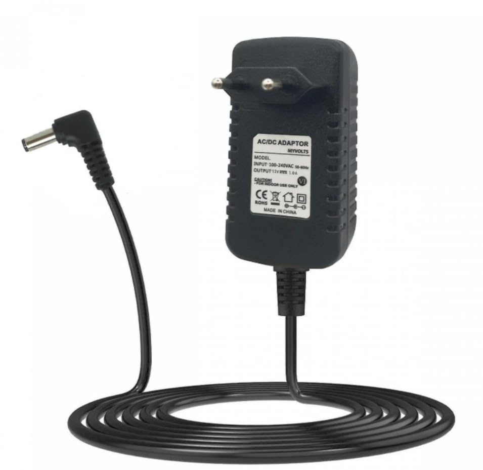 Adaptador de Corriente 12V Compatible con Teclados Casio WK 1600 WK 1800 WK 1630 WK 3000 WK 3000D WK 3200 WK 3300 WK 3500 WK 3800 WK 8000 AD 12MLA(U) AD 12CL