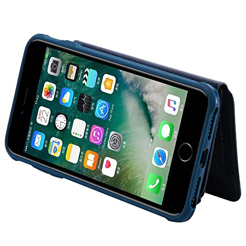 Flip phone case en cuir marron clair pour iPhone 7 Plus en voyage