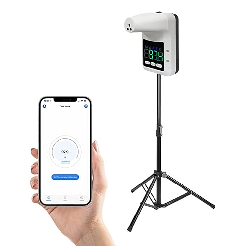 Termómetro corporal montado en la pared con aplicación Bluetooth iOS y soporte para trípode, detección digital de fiebre en la frente sin contacto