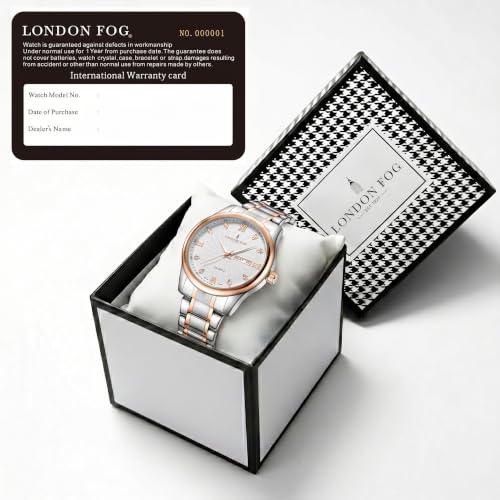 Image of London Fog Carnaby Collection Analog Watch for Men with Round Dial, Day & Date Display, Quartz Movement, Stainless Steel Strap & Water Resistant