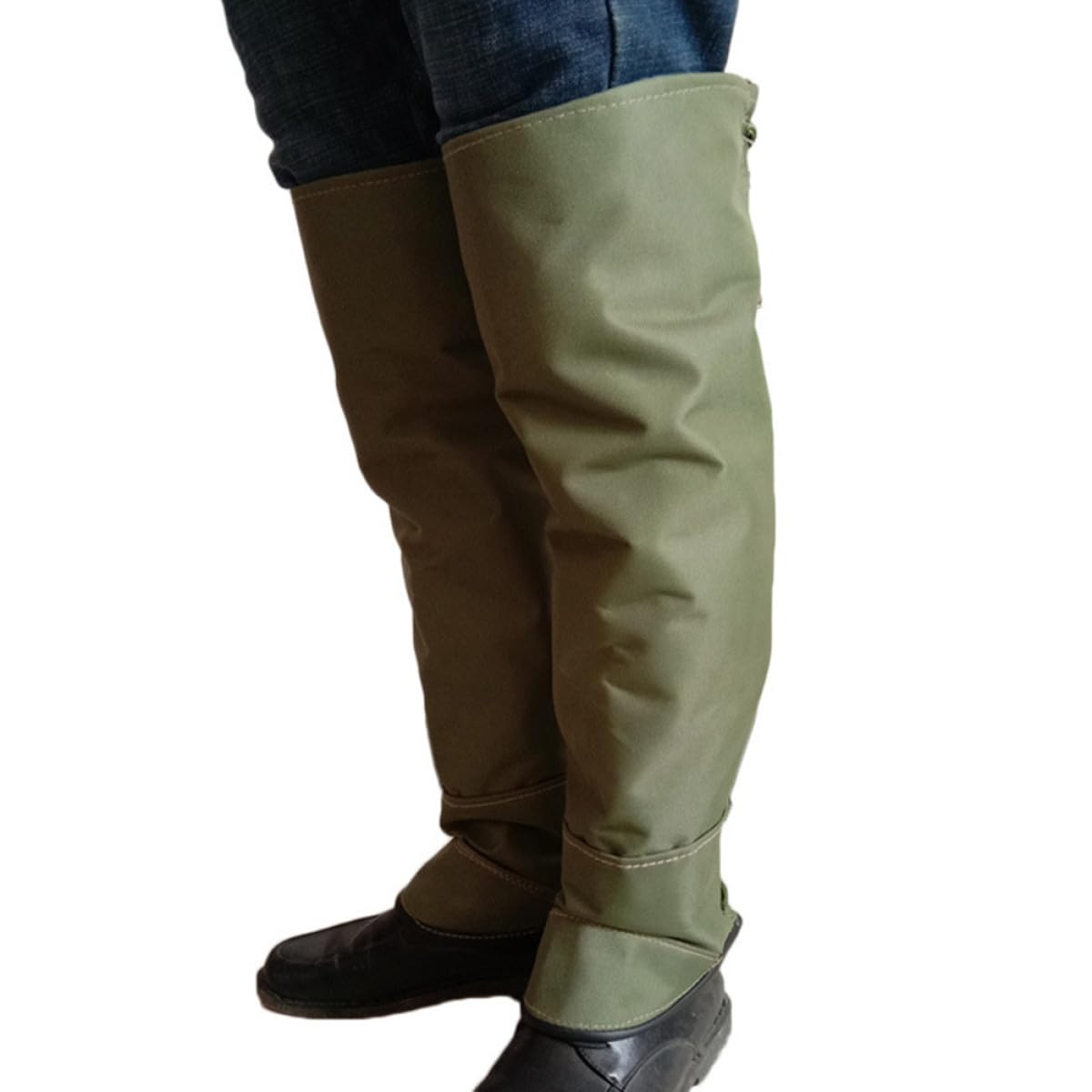Homoyoyo Guêtres de Protection pour Jambes en Toile Verte, Imperméables