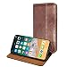 Produktbild iBazal iPhone XS Hülle, iPhone X Hülle Premium Echtes Leder Tasche Flip Cover Schutzfolie Ständer Brieftasche Etui mit 2 Card Slots Compatible iPhone XS 5.8' 2018 / iPhone X 5.8 '' 2017 - Braun