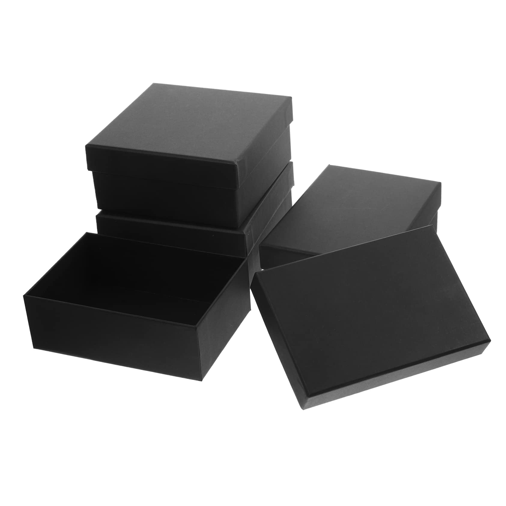 FOMIYES 4pcs Black Wrapping Box Elegant Cardboard Storage Containers for Weddings Birthdays Holidays Durable Reusable Design for Festive Present Packaging