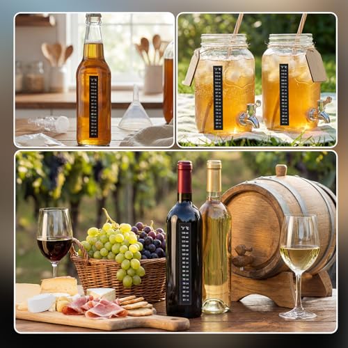 Image of Zonon 24 Pcs Stick on Thermometer Strip for Brewing Fermenting Temperature Sticker Decal Crystal Adhesive 61-118 f (16-48 c) Digital Display Sticker for Wine Beer Aquariums