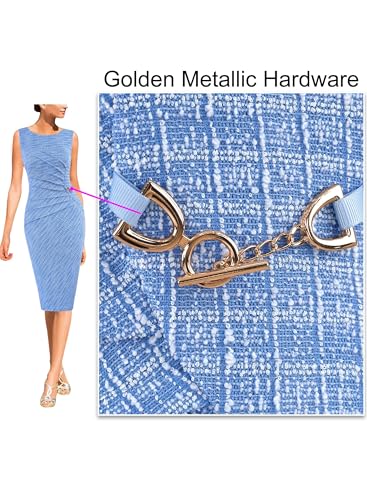Image of VFSHOW Womens Work Office Business Casual Sleeveless Ruched Elegant Professional Church Cocktail Party Pencil Sheath Dress