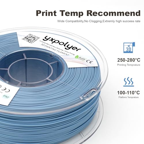 Image of ASA Filament 1.75mm, Misty Blue, High-Speed Easy Printing UV-Weather-Heat Resistant 3D Printer Filament, Low Odor, AMS Compatible, Easy to Print with Default ASA Settings