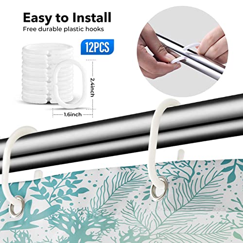 Emvency Shower Curtain Green Sea Blue Freen Ocean Seaweed Great For Elegant Gray Kelp Marine Waterproof Polyester Fabric 72 X 72 Inches Set With Hooks #TOP1