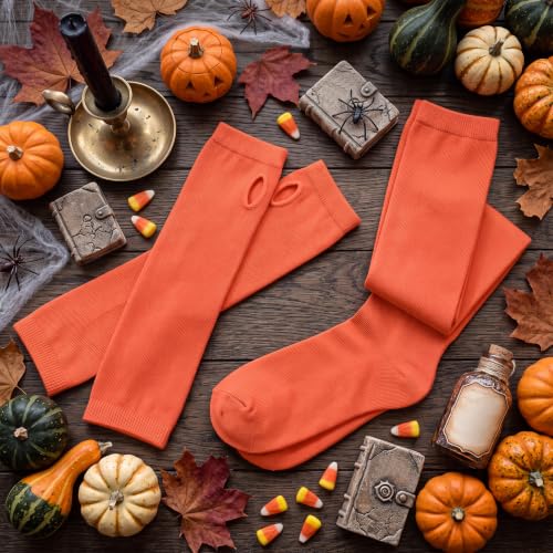 Image of Geyoga Arm Warmers Leg Warmers Striped Thigh High Socks Fingerless Gloves Stockings Christmas Halloween