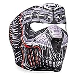 Hot Leathers Robo Skull Neoprene Face Mask (Black)