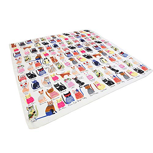 Nasoperfect 35" Silk Like Scarf Women's Large Satin Square Hair Scarves Wraps Cat Pattern Headscarf For Sleeping #TOP3
