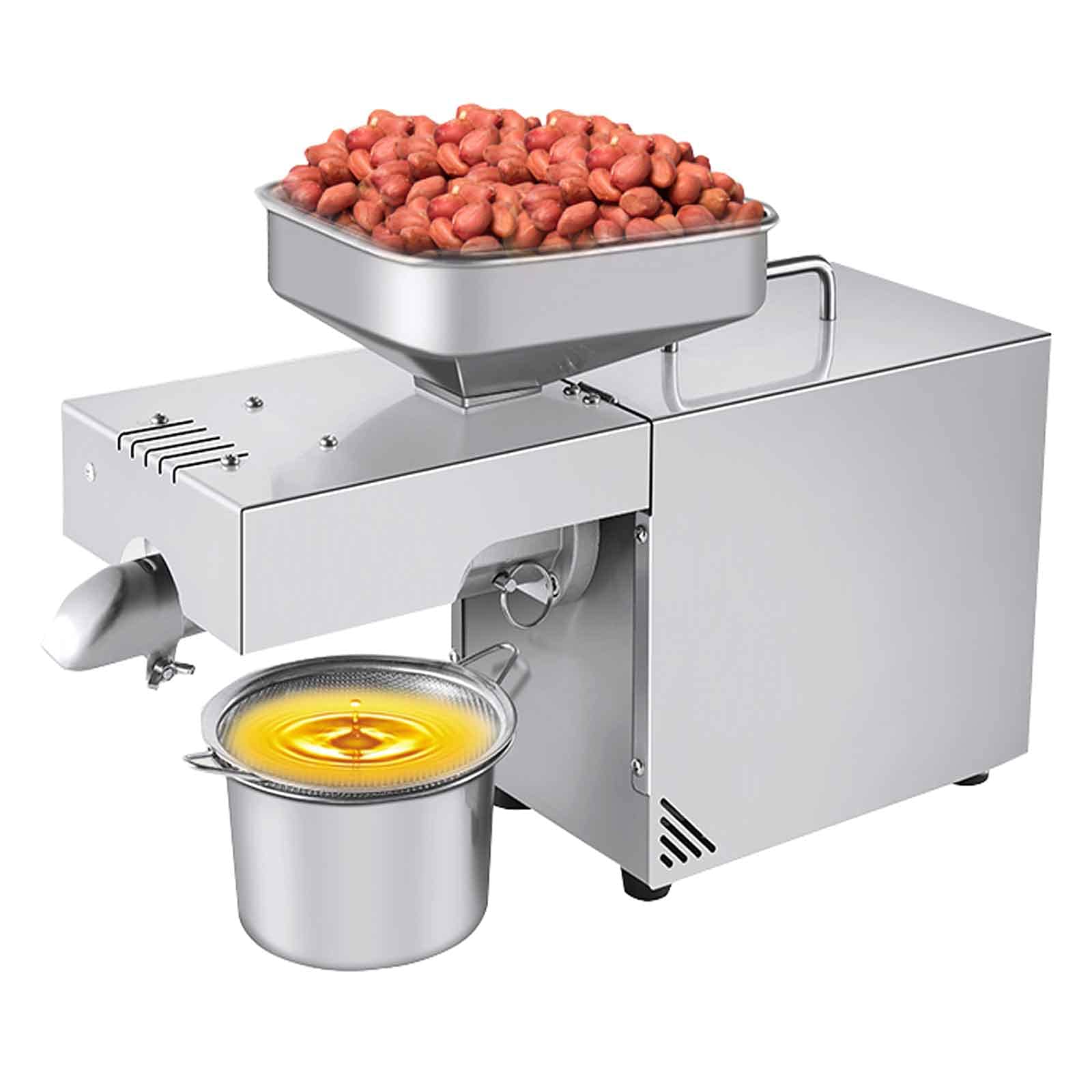HCZKIUJY Automatic Oil Press Hot, Cold Pressing and Hot Pressing,24h Working,Suitable for Household/Commercial/Oil Mills