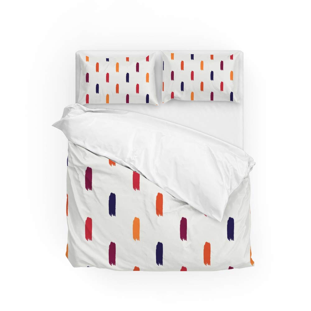 Housse de couette anti-décoloration et rétrécissement, parure de lit 3 pièces facile d'entretien
