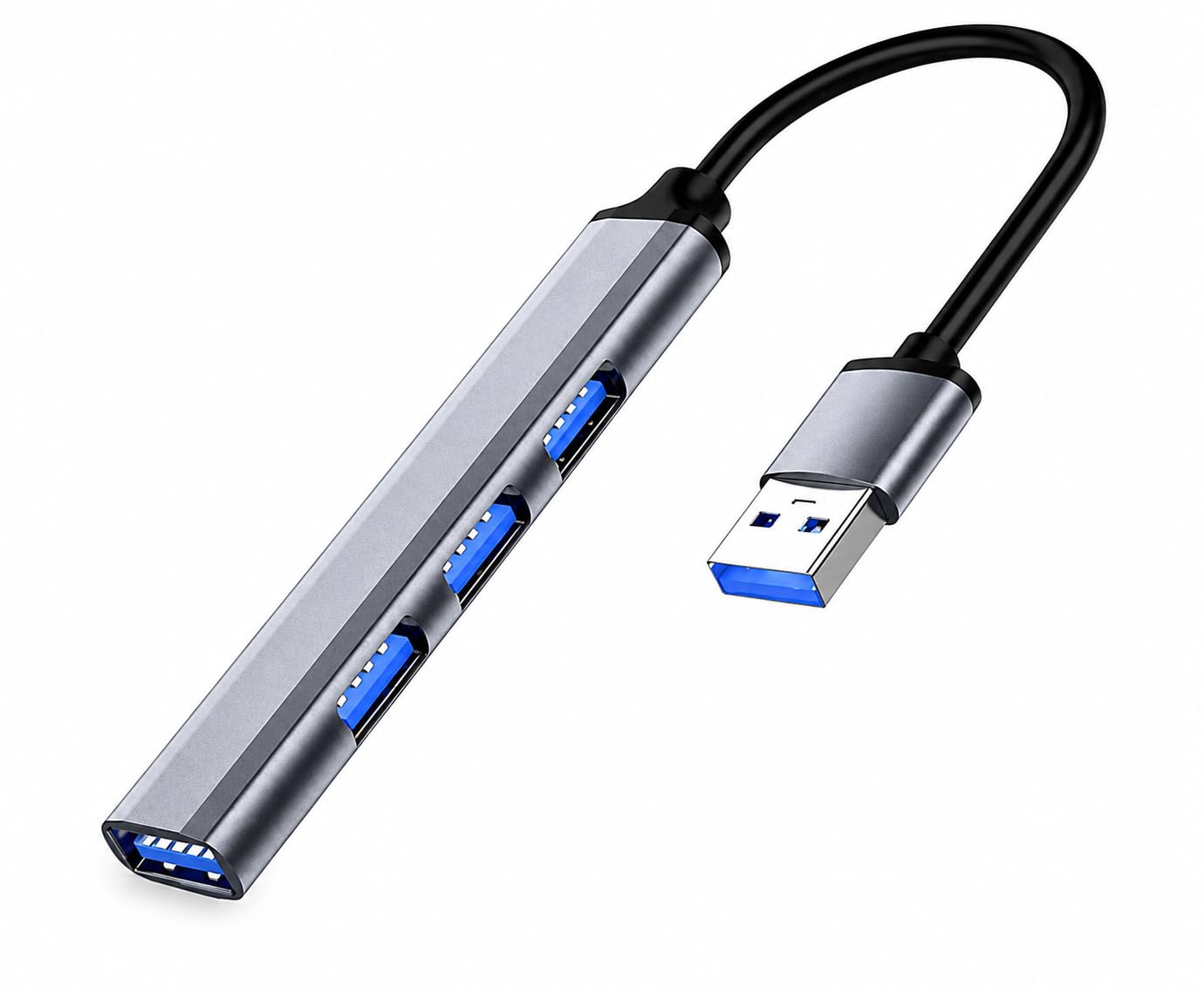 Hub USB 3.0 4 Portas 5 Gbps Alumínio Plug and Play Proteção Sobrecorrente LED Indicador