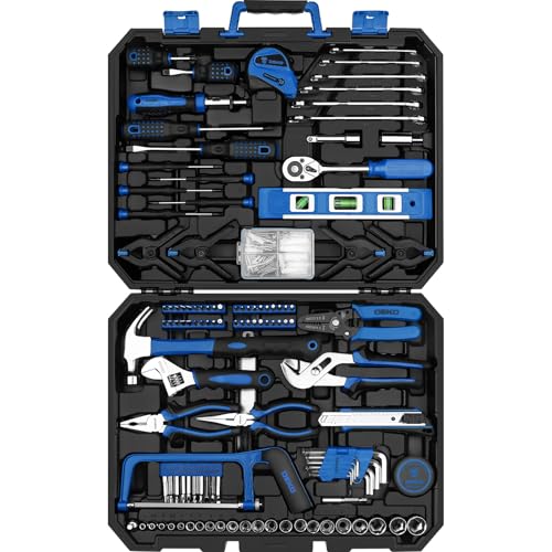 Image of DEKOPRO Tool Set: 228 Piece Home Tool Kit, Household Basic Repair Tool Set Comes with Storage ToolBox, Socket Wrench Set for Car, Hand Tool Box Set for Home - Blue