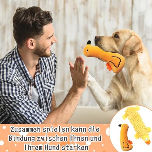MXYZQDE 2 PCS Anti Stress Ente Hund, hundespielzeug langlebig und bissfest Kuscheltier für Hunde ideal zur Stressbewältigung für Ihre Fellnase und Spielzeug für Hundewelpen und ältere Hunde
