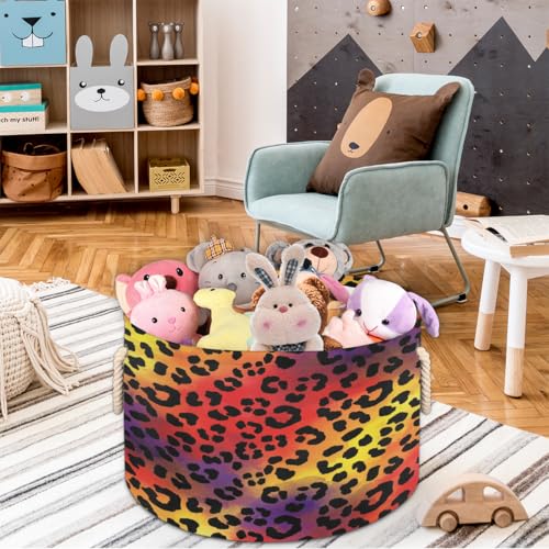 Panier à linge pliable léopard pour éliminer le désordre - 5