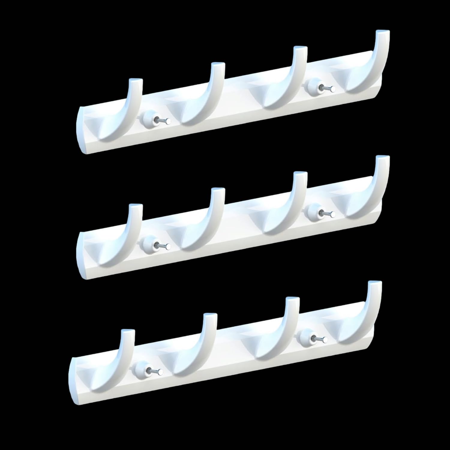 Jinka Cloth Hooks Hanger (Pack of 3). No Drill Coth Hook. Holds upto 7 Kgs. Stays on wall for 10+ Years. White color.-image-9