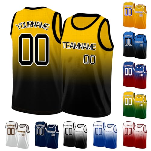 Image of Custom Basketball Jersey for Men - Personalized Name & Number, Embroidered or Printed, Athletic Shirt for Kids, Boys & Youth