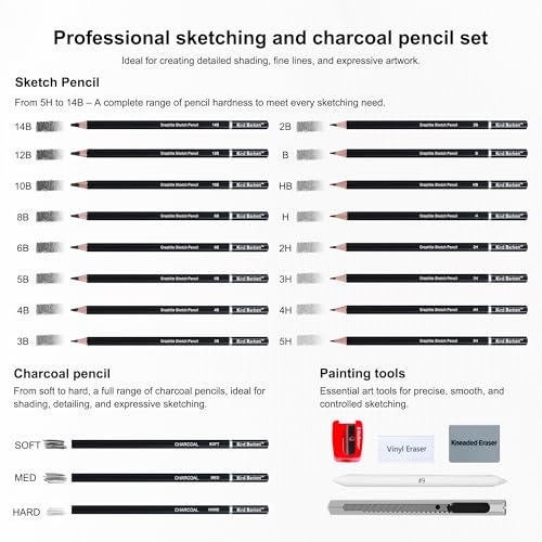 Set profesional de lápices para dibujo 24 piezas miniatura 2