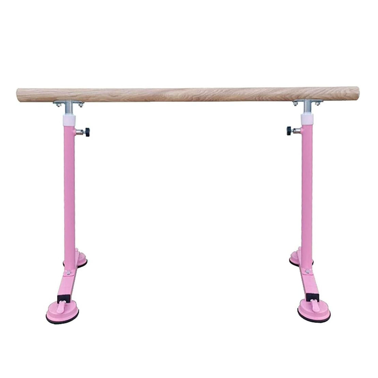 NGDFGR Single Barre Stick, Non-Slip Ballet Barre Rod For Dance Studio, Dancing Pole Height Adjustable 80-120Cm Exercise Stretching,Pink-150cm