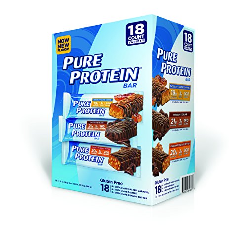 Pure Protein Bar, Chocolate Peanut Butter/Salted Caramel/Chocolate Deluxe, 18 Count