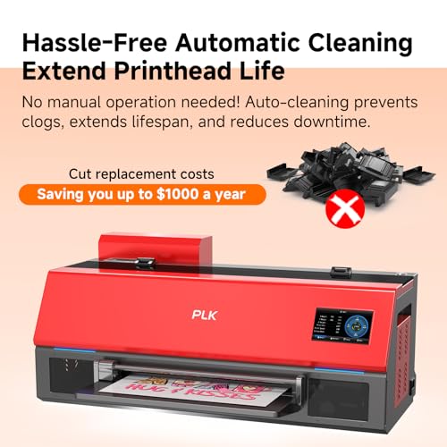 Image of PLK A3 Plus DTF Printer with Oven, XP600 Printer, Double-Speed Than L805 /L1800, Auto-Cleaning & Dual White Ink System,13 inch DTF Machine DIY T-Shirt Printing