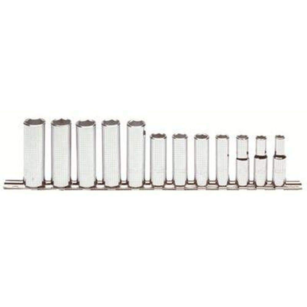 Proto Stanley J52205 12 Piece 6 Point 3/8" Drive Metric Deep Socket Set