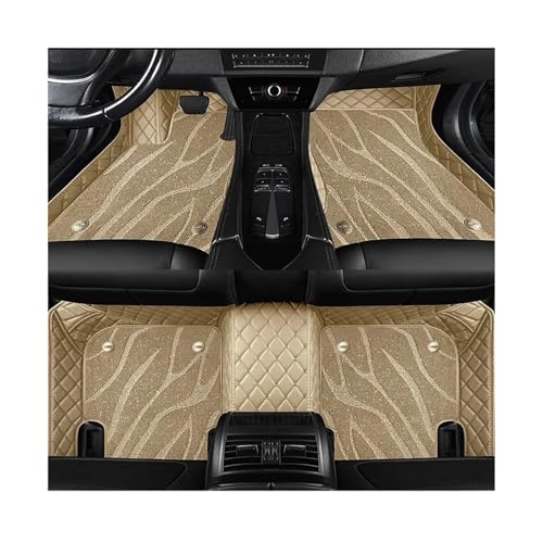 アウディ A6 セダン用 ダブルレイヤー 5D カスタムカーフロアマット オートカーペット フットライナー カーアクセサリー(B-beige,2012-2017 C7)