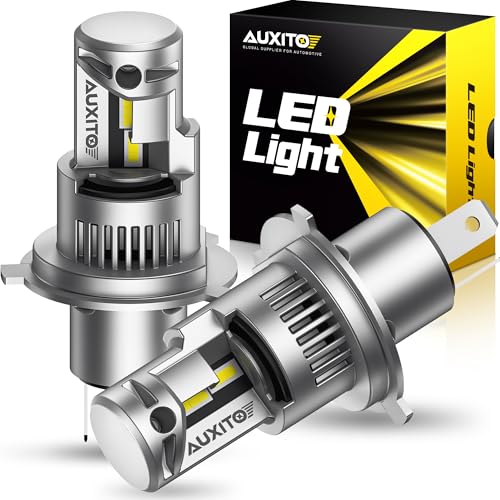 AUXITO H4/9003 Bulbs 80 000LM 15X Super Output 6500K Cool White Long Lifespan 1:1 Mini Size Replacement Light Bulbs Plug-N-Play Pack of 2