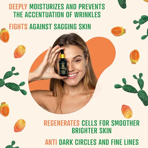 Beste Kaktusfeigenkernöl – Certifiée 100% Bio, Pure & Naturelle, Vegan – Kaltgepresst – Anti-Aging Gesichtsöl – Marokko Ursprung – Für Gesicht, Haare, Nägel – Opuntia Ficus-Indica – Feigenkaktusöl