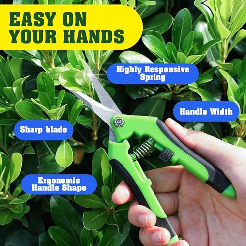 4 Pack Garden Pruning Shears, Stainless Steel Shears, Scissors, Clippers, Pruning Snips for Gardening Tools (4PCS Yellow Orange Green) 5 4 Pack Garden Pruning Shears, Stainless Steel Shears, Scissors, Clippers, Pruning Snips for Gardening Tools (4PCS Yellow Orange Green) - Image 5