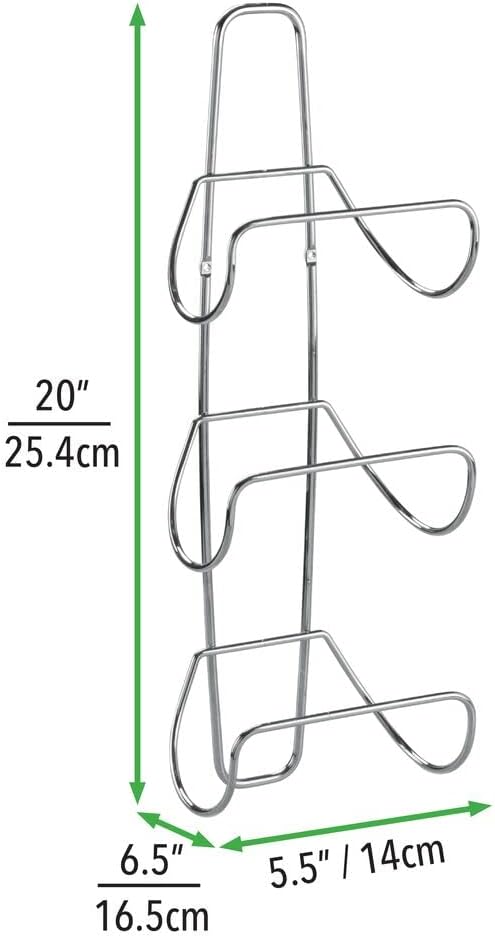 mDesign Metal Wall Mount 3 Level Bathroom Towel Rack Holder & Organizer - for Storage of Towels, Washcloths, Hand Towels, Robes - Chrome