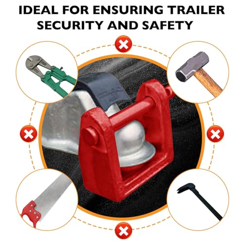 HQPASFY TL-20 Hitch Lock Fits for Bulldog Style Couplers, Hitch Coupler Lock with Keyed Padlock, Heavy-Duty Trailer Hitch Lock with Pin for Bulldog Style Couplers - Red by HQPASFY - Image 6