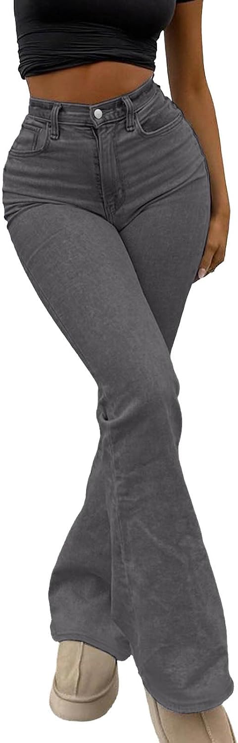 High Waist Flare Jeans for Women Butt Lifting Bow Embroidered Stretchy Pants Y2K Vintage Streetwear Denim Pants