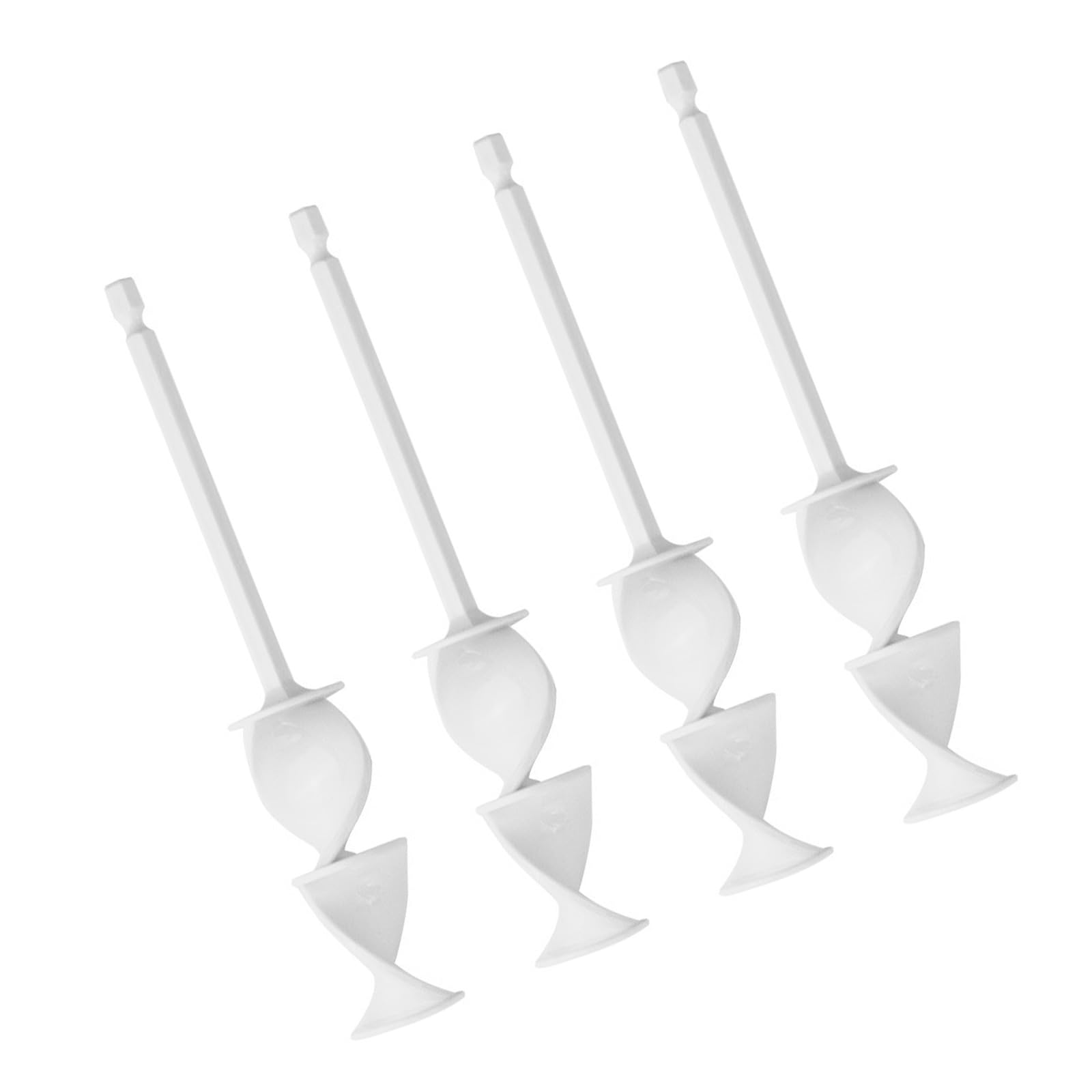 Wwhjr White 4Pcs Epoxy Mixers Helixs Paint Mixers Drill Attachment Resins Mixers Drill Paint Mixers Paint Concrete Plasters Reusable Cement Paint Stirring Rod