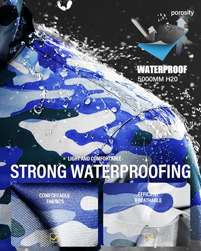 Image of iCreek Rain Suit Waterproof Jacket and Pants Hi Vis Raincoat for Men and Women Reflective Outdoor for All-Sport Work