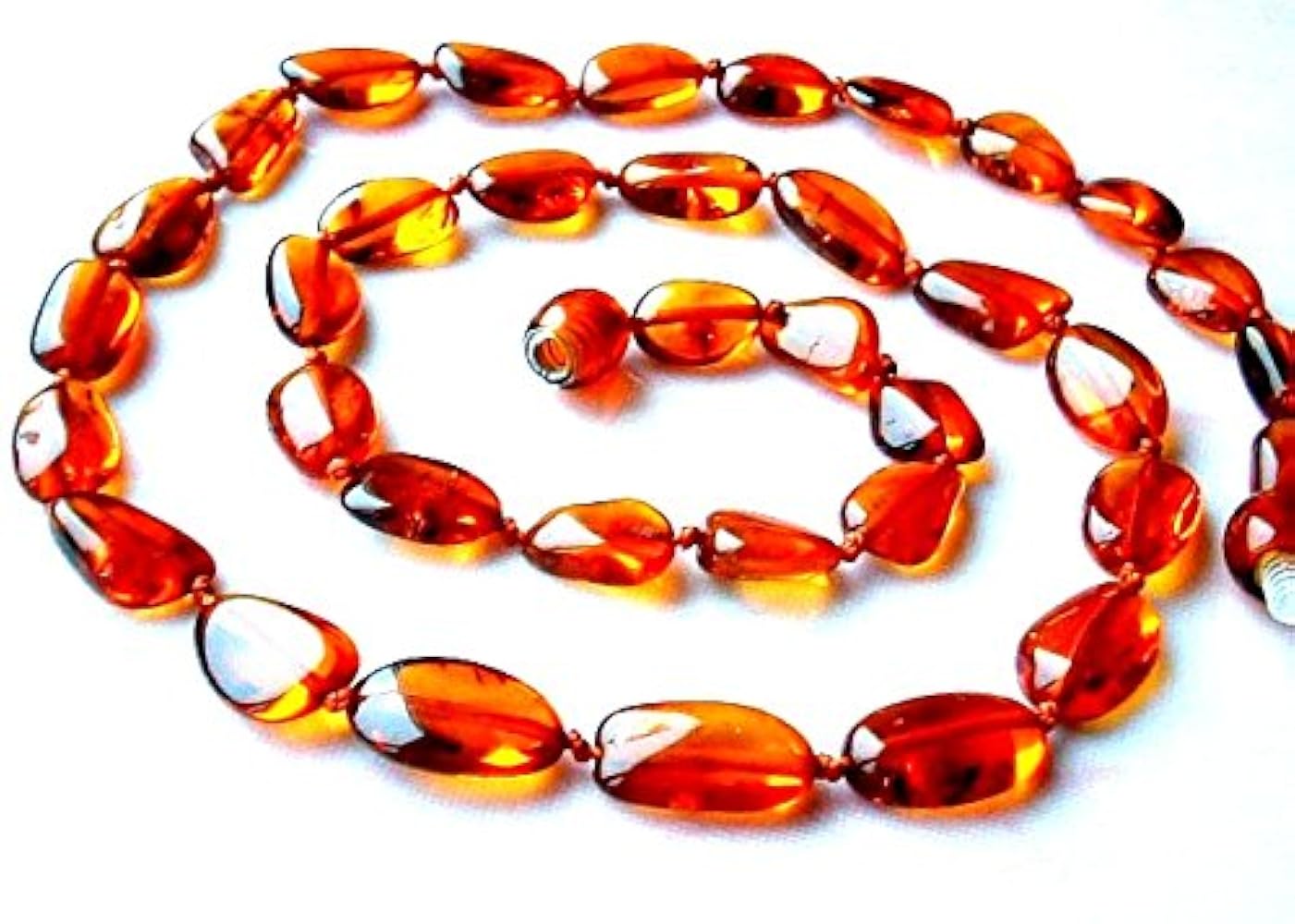 Amazon | 琥珀のネックレス - 100% 本物のバルト海の琥珀ビーズ