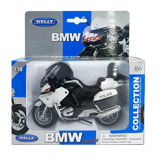 Welly Die Cast BMW R1200 RT Police Motorcycle 1:18 miniatura 6